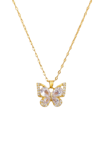Colar borboleta transparente