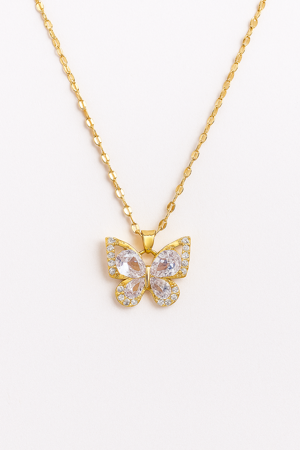 Colar borboleta transparente