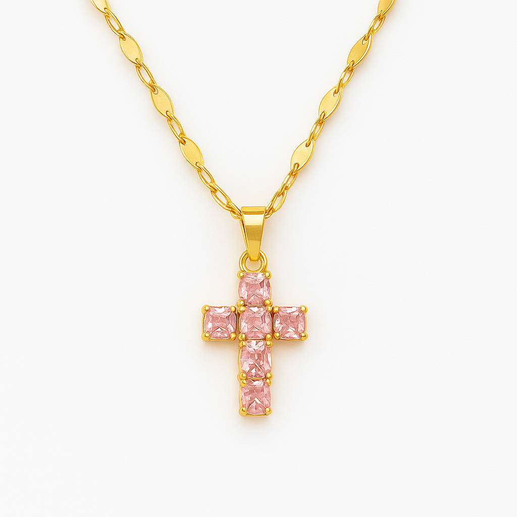 Colar Cruz Elegance em Zircônia