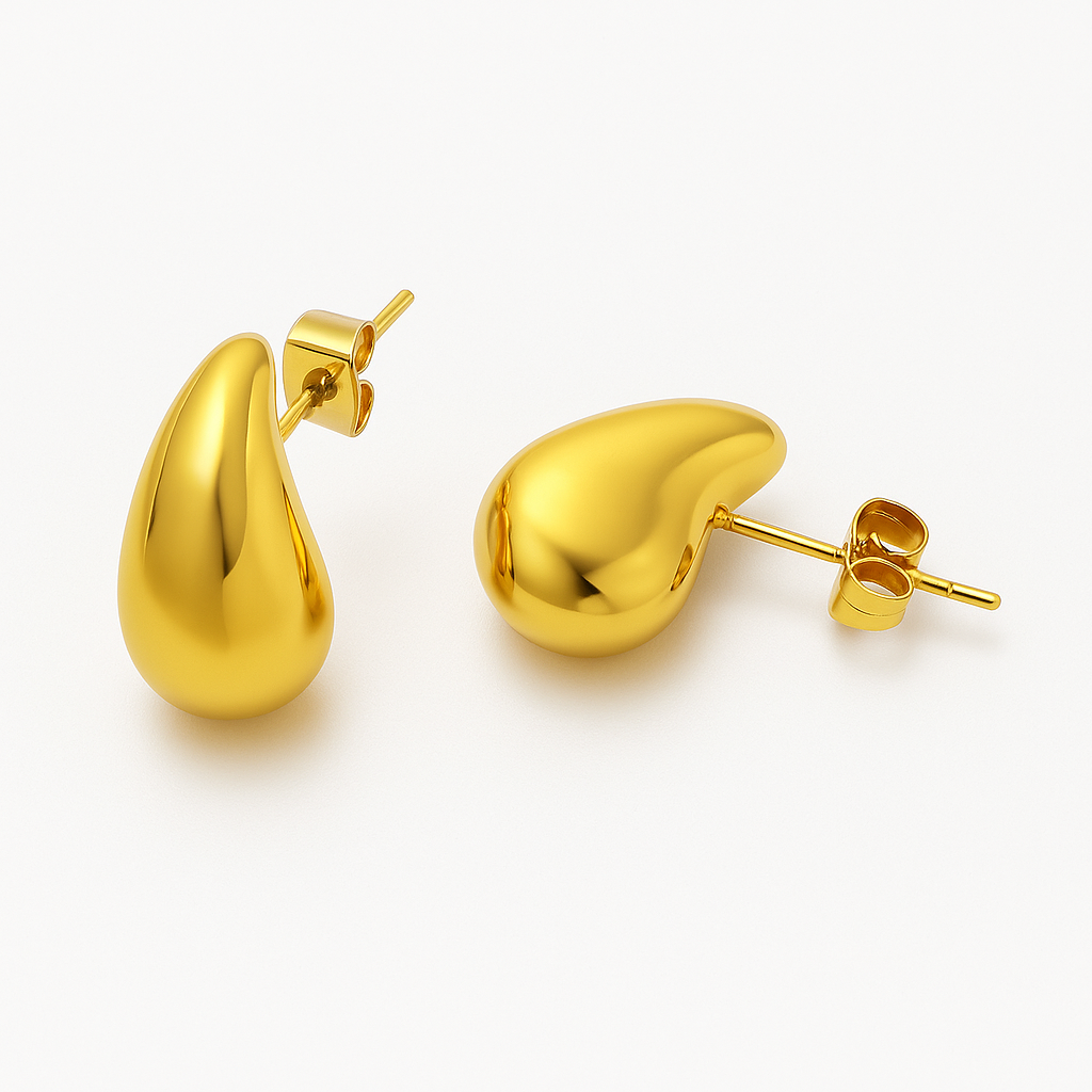 Brinco gota Glam Dourado Feminino