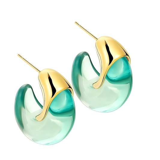 Brinco Glow Dourado Transparente Plástico feminino