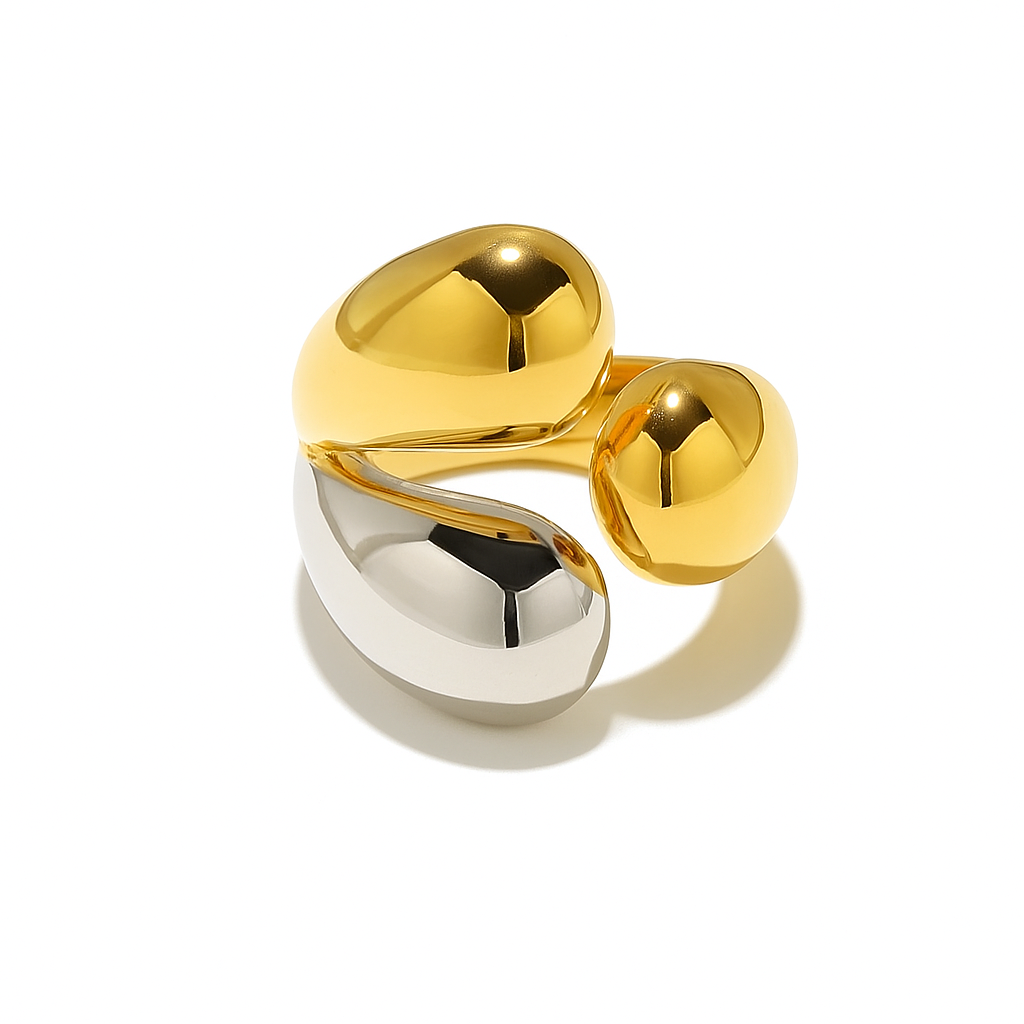 Anel Duo Elegance em Aço Inoxidável feminino