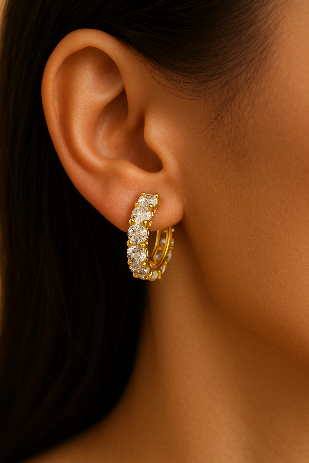 Brinco Argola Radiante de Zircônia