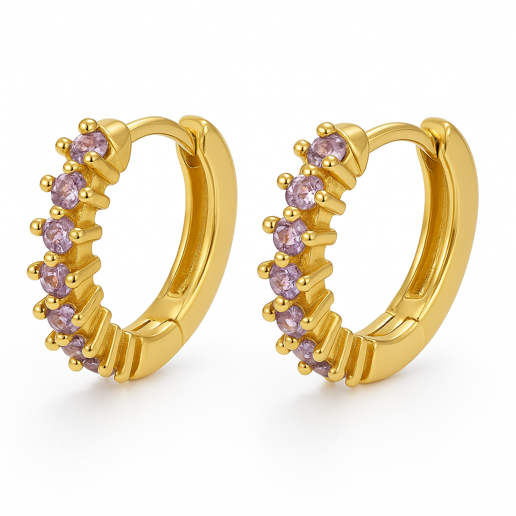 Brinco Argola Glam Dourado com zicornia