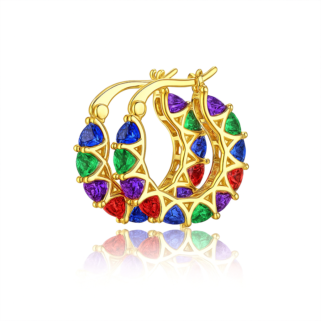 Brinco Argola Radiante de Zircônia