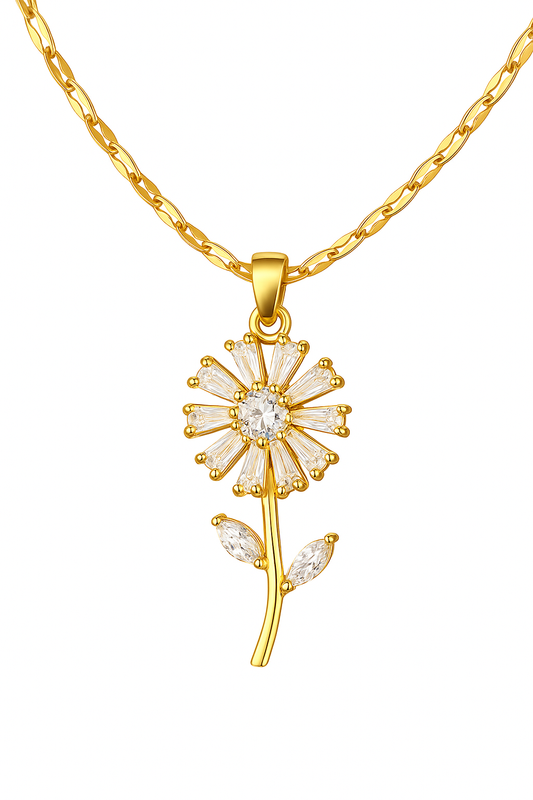 Colar Girassol Charm – Elegância e Brilho