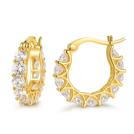 Brinco Argola Radiante de Zircônia