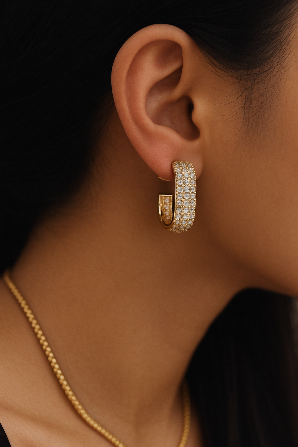 Argola Miss Clássica Zircônia