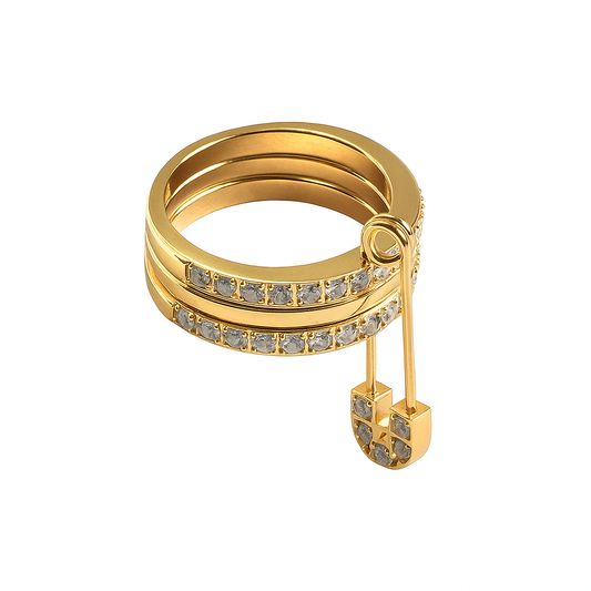 Anel em Femenino  Dourado com Grampo – Charme e Versatilidade