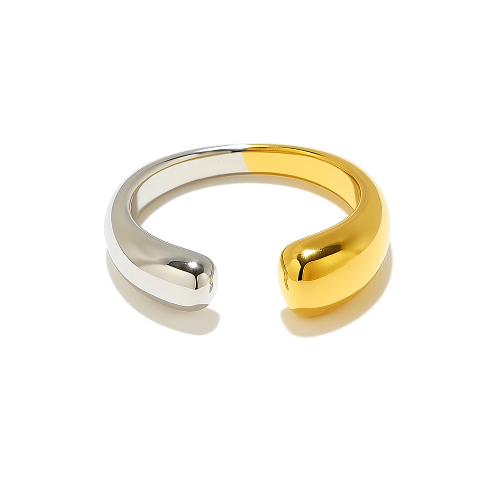 Anel Duo Elegance em Aço Inoxidável feminino