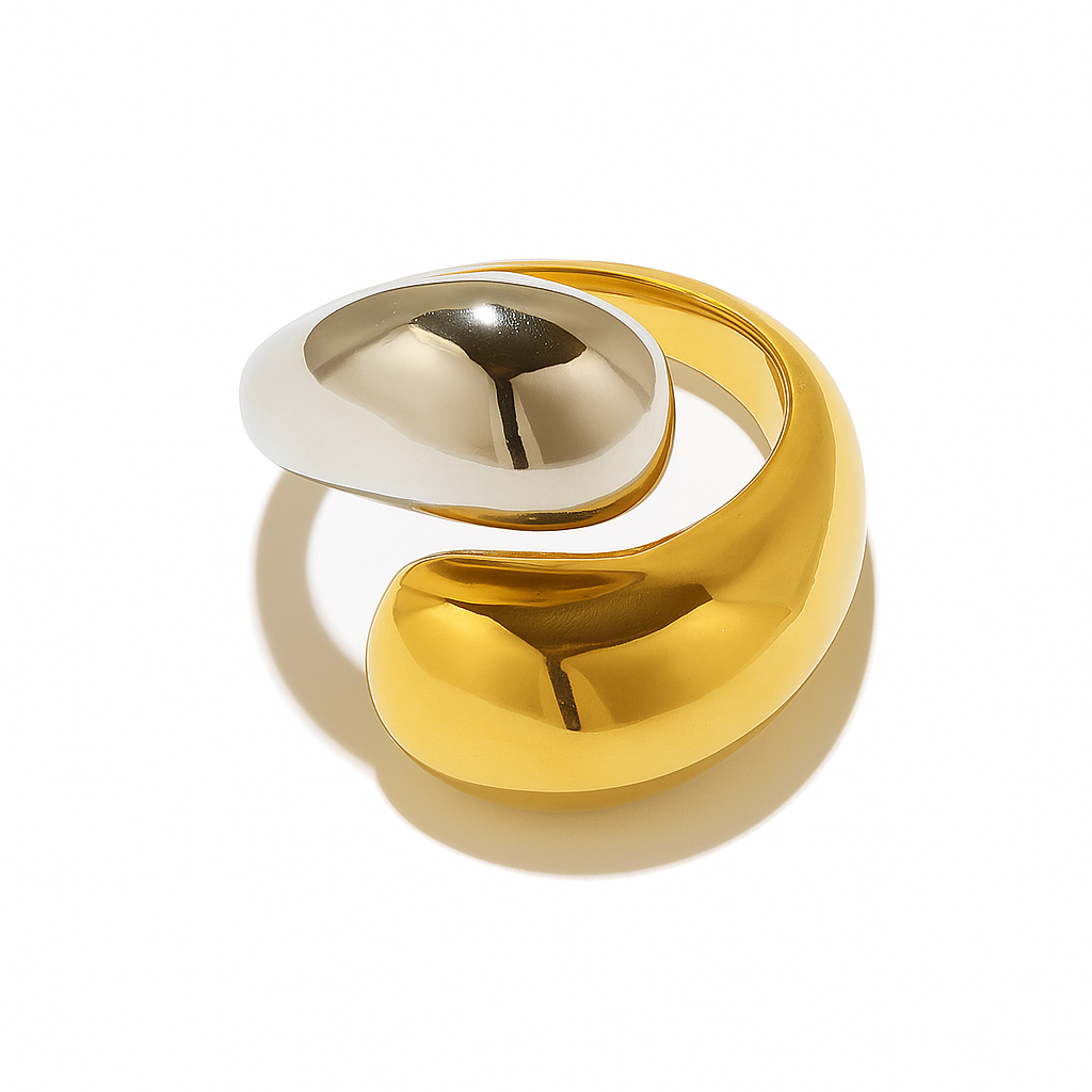 Anel Duo Elegance em Aço Inoxidável feminino