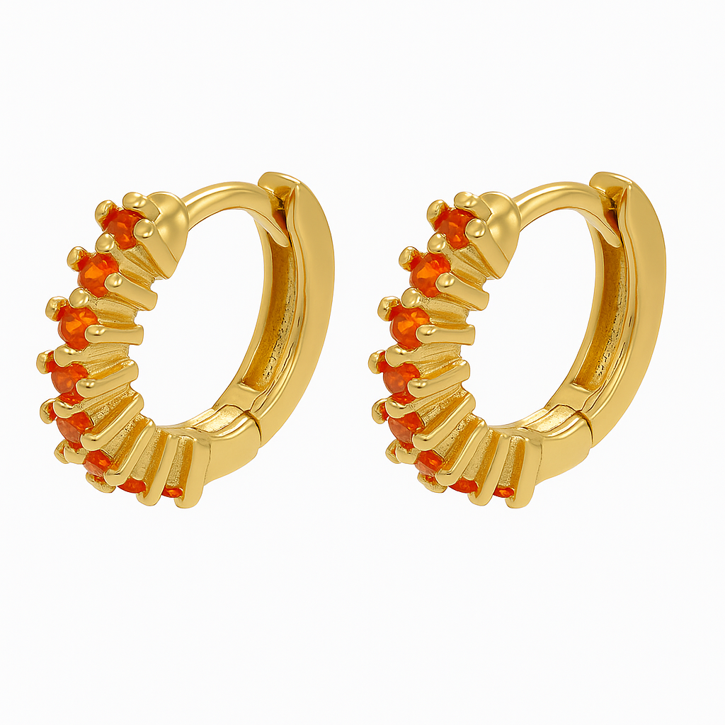 Brinco Argola Glam Dourado com zicornia