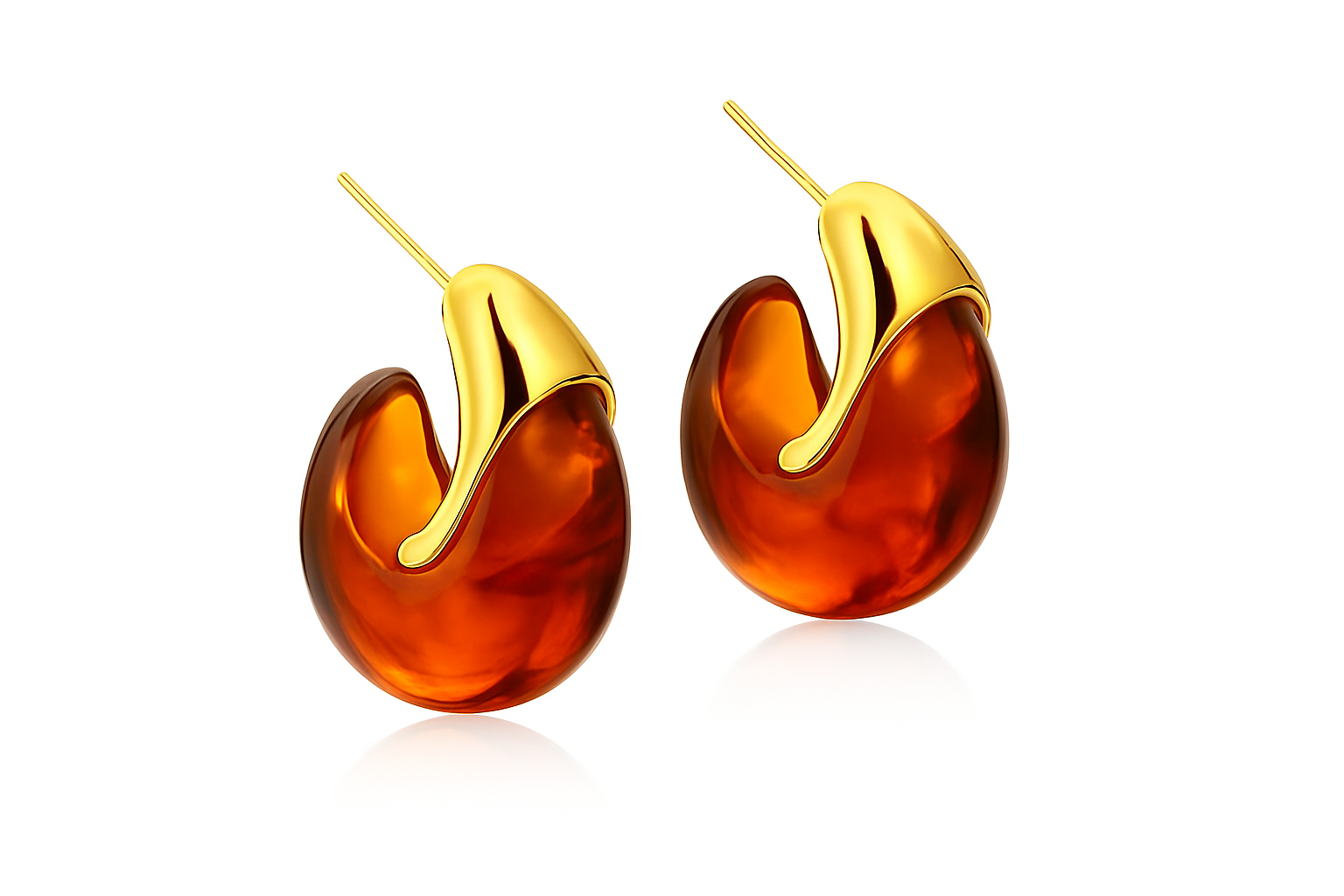 Brinco Glow Dourado Transparente Plástico feminino