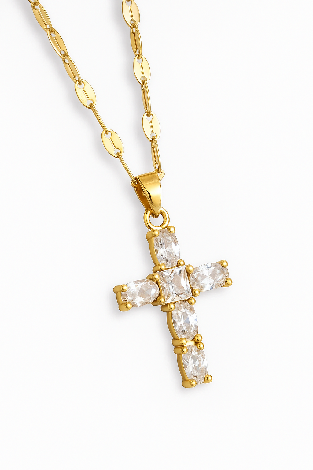 Colar Cruz Elegance em Zircônia